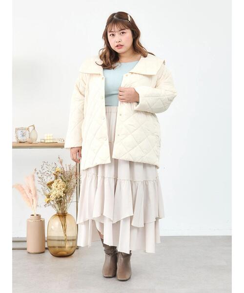 SLURR（スラ―）の「[大きいサイズ]ダイヤキルトブルゾン（その他アウター・レディース・ライトカーキ/アイボリー/ベージュ・L）」の22枚目の写真