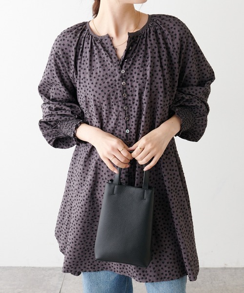 新品 PUAL CE CIN ゆったり レーヨンリネン 刺繍ブラウス