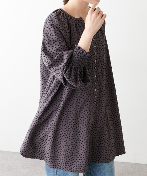 新品　 PUAL CE CIN ゆったり　レーヨンリネン 刺繍ブラウス 小花刺繍ブラウス（シャツ/ブラウス）｜PUAL CE CIN