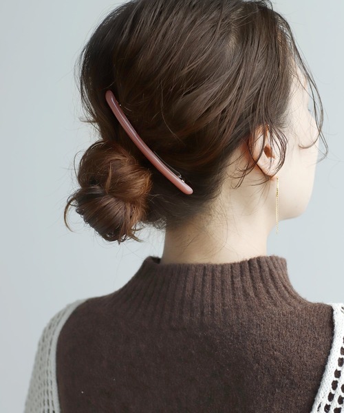 ANEMONE（アネモネ）の「フランス製シンプルラインバレッタ（バレッタ/ヘアクリップ・レディース・ブラウン/ピンク/ブルー/アイボリー/マルチ/グリーン/パープル/マスタード・FREE）」の7枚目の写真