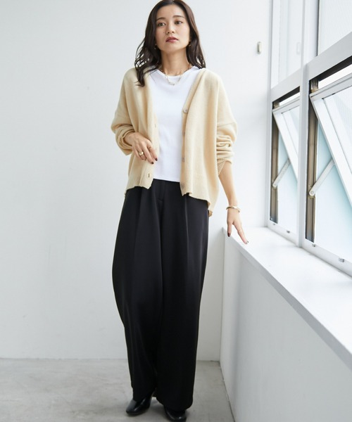 ECRIRE（エクリール）の「ショート丈ニットカーディガン（カーディガン/ボレロ・レディース・ピンク/ダークブラウン/ベージュ/ブルー・M/L）」の11枚目の写真