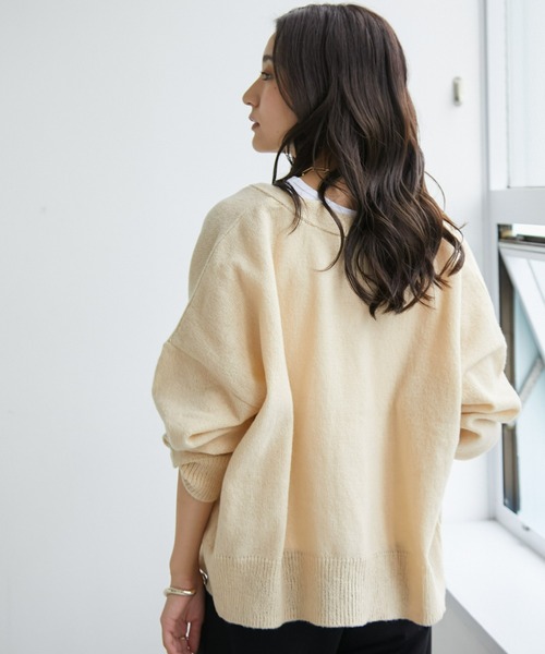 ECRIRE（エクリール）の「ショート丈ニットカーディガン（カーディガン/ボレロ・レディース・ピンク/ダークブラウン/ベージュ/ブルー・M/L）」の13枚目の写真