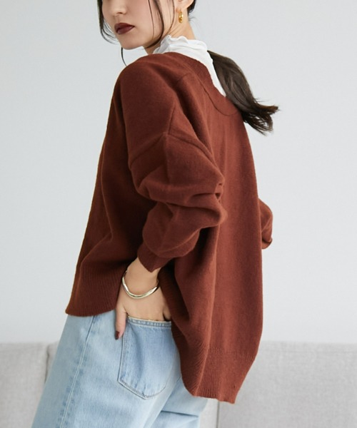 ECRIRE（エクリール）の「ショート丈ニットカーディガン（カーディガン/ボレロ・レディース・ピンク/ダークブラウン/ベージュ/ブルー・M/L）」の17枚目の写真