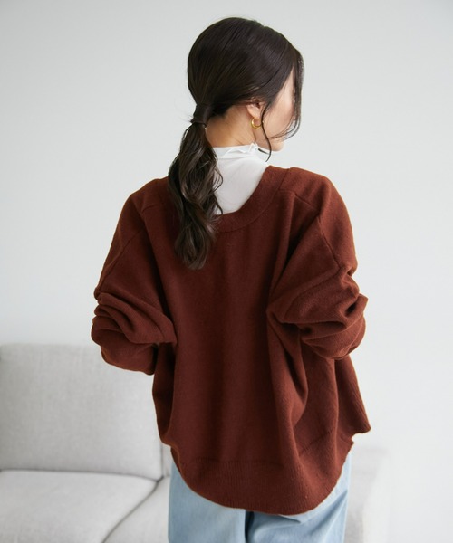 ECRIRE（エクリール）の「ショート丈ニットカーディガン（カーディガン/ボレロ・レディース・ピンク/ダークブラウン/ベージュ/ブルー・M/L）」の18枚目の写真