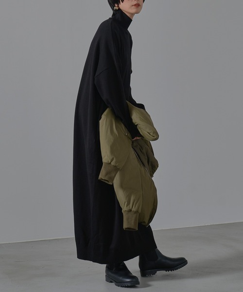 HANNE（アン）の「【by kumika】ハイネックニットロングワンピース（ワンピース・レディース・グレー/ブラック/アイボリー・フリー）」の12枚目の写真