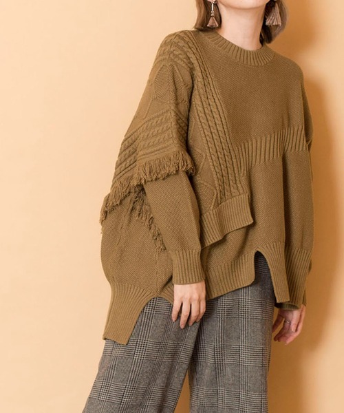 OSMOSIS（オズモーシス）の「ケーブル編切替ニットプルオーバー