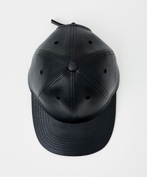 LiNoH(リノー)の「SYNTHETIC LEATHER 6PANEL CAP/シンセティックレザー6パネルキャップ(キャップ・メンズ・ブラック・FREE)」の3枚目の写真