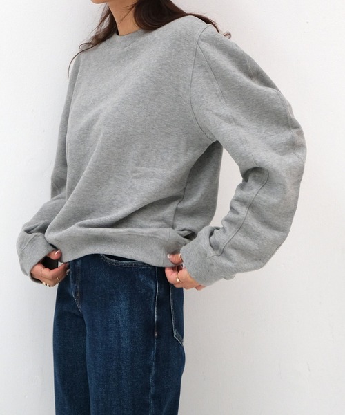 AKTE（アクテ）の「デザインスリーブスウェットプルオーバー（スウェット・レディース・グレー/ブラック/ホワイト・FREE）」の3枚目の写真