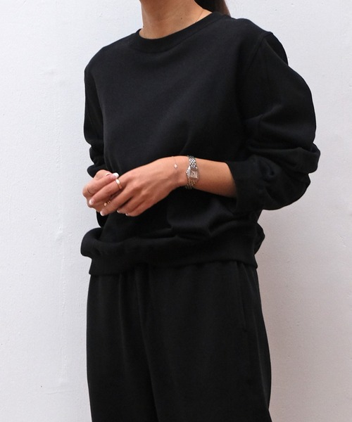 AKTE（アクテ）の「デザインスリーブスウェットプルオーバー（スウェット・レディース・グレー/ブラック/ホワイト・FREE）」の2枚目の写真