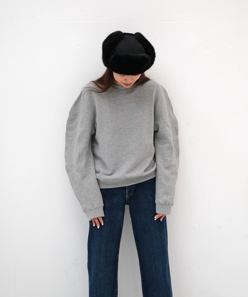 AKTE（アクテ）の「デザインスリーブスウェットプルオーバー（スウェット・レディース・グレー/ブラック/ホワイト・FREE）」の4枚目の写真