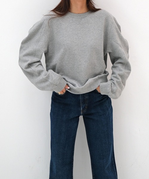 AKTE（アクテ）の「デザインスリーブスウェットプルオーバー（スウェット・レディース・グレー/ブラック/ホワイト・FREE）」の8枚目の写真