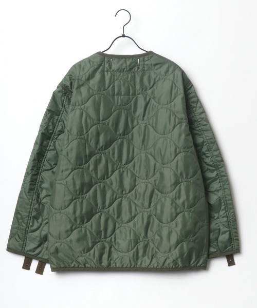 Alpha Industries（アルファインダストリーズ）の「ALPHA INDUSTRIES/アルファインダストリーズ QUILTED LINER JACKET/ビッグシルエット キルティングライナージャケット（ノーカラージャケット・メンズ・グリーン系その他/オリーブ/ブラック・M/L/XL）」の6枚目の写真