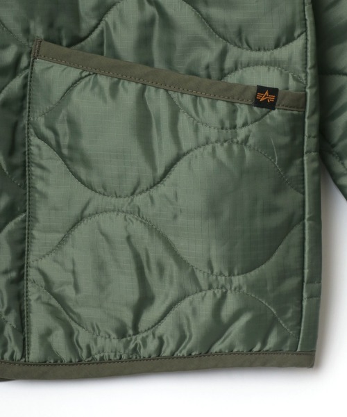 Alpha Industries（アルファインダストリーズ）の「ALPHA INDUSTRIES/アルファインダストリーズ QUILTED LINER JACKET/ビッグシルエット キルティングライナージャケット（ノーカラージャケット・メンズ・グリーン系その他/オリーブ/ブラック・M/L/XL）」の10枚目の写真