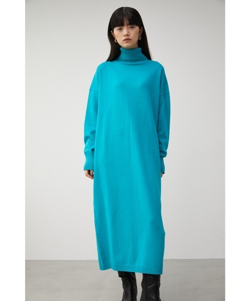 AZUL by moussy(アズールバイマウジー)の「TURTLE NECK SIMPLE OP/タートルネックシンプルワンピース(ワンピース・レディース・アイボリー/ブラック/ブルー・SMALL/MEDIUM)」の6枚目の写真