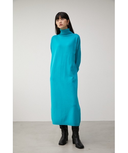 AZUL by moussy(アズールバイマウジー)の「TURTLE NECK SIMPLE OP/タートルネックシンプルワンピース(ワンピース・レディース・アイボリー/ブラック/ブルー・SMALL/MEDIUM)」の7枚目の写真