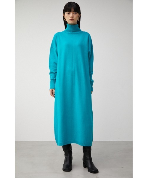 AZUL by moussy(アズールバイマウジー)の「TURTLE NECK SIMPLE OP/タートルネックシンプルワンピース(ワンピース・レディース・アイボリー/ブラック/ブルー・SMALL/MEDIUM)」の8枚目の写真