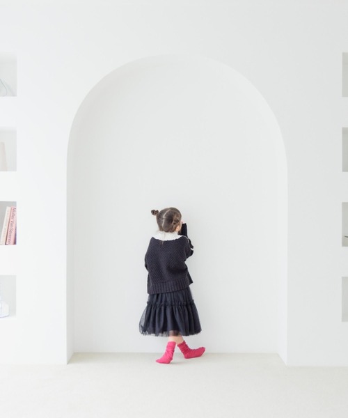 LOWRYS FARM（ローリーズファーム）の「ポコポコプルオーバーニット　171891（ニット/セーター・キッズ・ブラック/レッド/ブラック×ホワイト・110cm/120cm/130cm/140cm/150cm）」の5枚目の写真