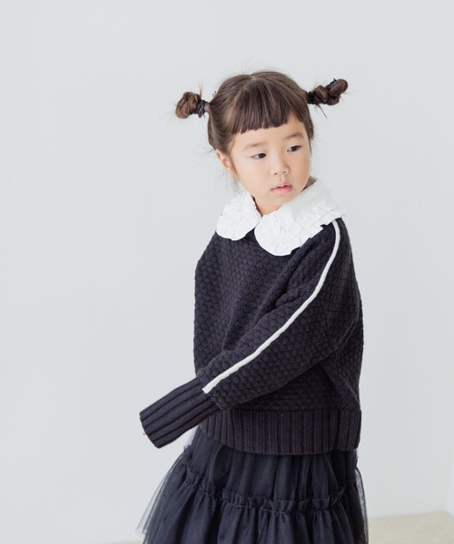 LOWRYS FARM（ローリーズファーム）の「ポコポコプルオーバーニット　171891（ニット/セーター・キッズ・ブラック/レッド/ブラック×ホワイト・110cm/120cm/130cm/140cm/150cm）」の8枚目の写真