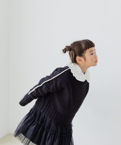 LOWRYS FARM（ローリーズファーム）の「ポコポコプルオーバーニット　171891（ニット/セーター・キッズ・ブラック/レッド/ブラック×ホワイト・110cm/120cm/130cm/140cm/150cm）」の9枚目の写真