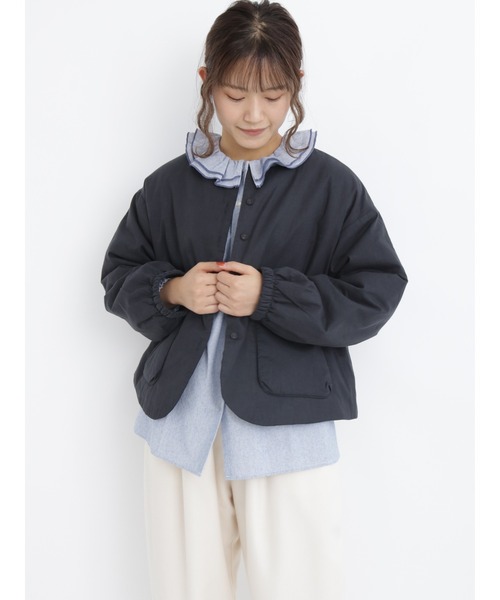 Samansa Mos2（サマンサ モスモス）の「シャンブレー起毛襟フリルブラウス（シャツ/ブラウス・レディース・ネイビー/ベージュ/ブルー/オフホワイト・ﾌﾘ-）」の11枚目の写真