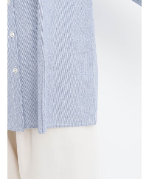 Samansa Mos2（サマンサ モスモス）の「シャンブレー起毛襟フリルブラウス（シャツ/ブラウス・レディース・ネイビー/ベージュ/ブルー/オフホワイト・ﾌﾘ-）」の12枚目の写真