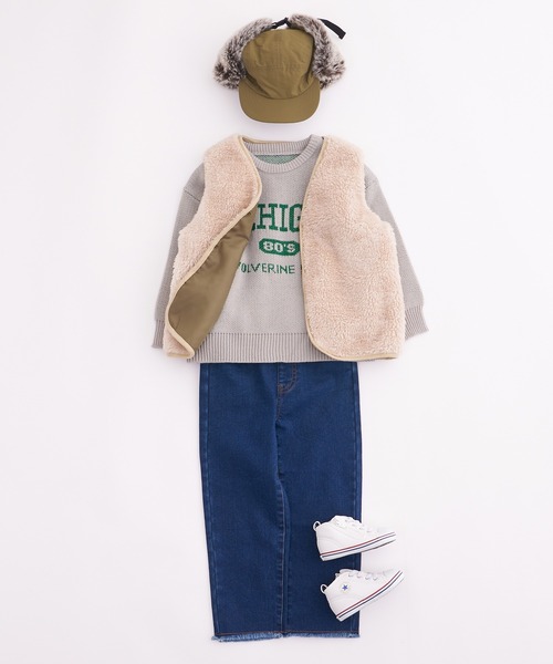 CIAOPANIC TYPY(チャオパニックティピー)の「【KIDS】ロゴジャガードクルーネックニット(ニット/セーター・キッズ・グレー/アイボリー・S/M/L/XL/XXL)」の5枚目の写真