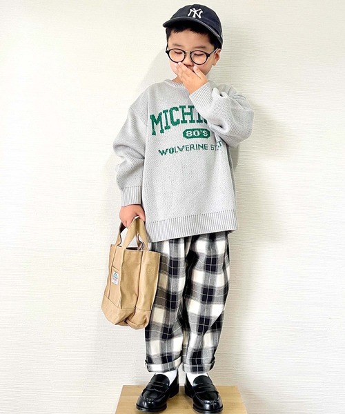 CIAOPANIC TYPY(チャオパニックティピー)の「【KIDS】ロゴジャガードクルーネックニット(ニット/セーター・キッズ・グレー/アイボリー・S/M/L/XL/XXL)」の22枚目の写真