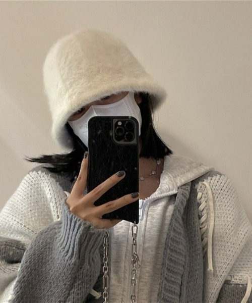 LAC-VERT(ラック・ヴェール)の「ウール混バケットハット(ハット・レディース・ピンク/ホワイト/ブラック・FREE)」の9枚目の写真