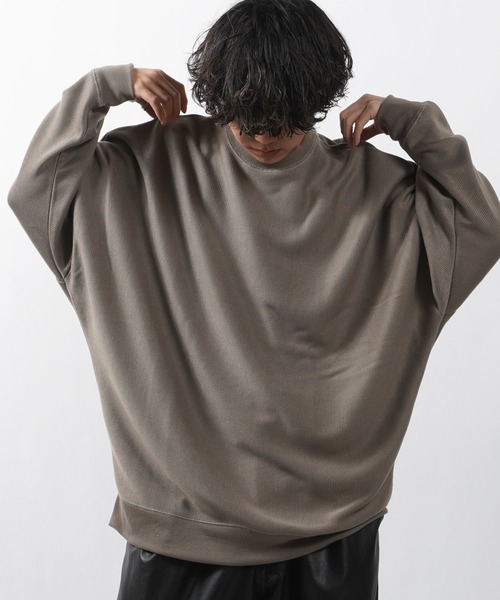 1111clothing(ワンフォークロージング)の「【unisex】ミラノリブ ドルマン クルーニット / Milano Rib Dolman Crew Knit(ニット/セーター・メンズ・ダークブルー/ブラウン/ホワイト/グリーン/チャコールグレー/ワイン/グレイッシュベージュ/ブラック・M/L)」の1枚目の写真