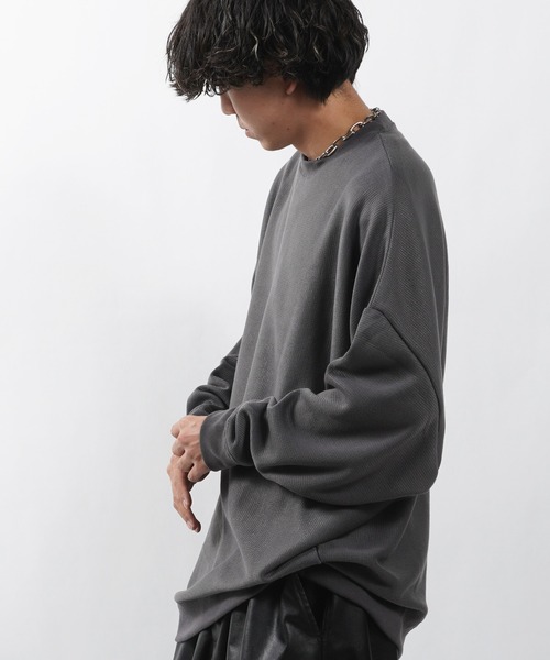 1111clothing(ワンフォークロージング)の「【unisex】ミラノリブ ドルマン クルーニット / Milano Rib Dolman Crew Knit(ニット/セーター・メンズ・ダークブルー/ブラウン/ホワイト/グリーン/チャコールグレー/ワイン/グレイッシュベージュ/ブラック・M/L)」の15枚目の写真
