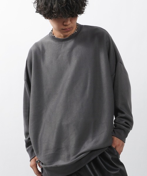 1111clothing(ワンフォークロージング)の「【unisex】ミラノリブ ドルマン クルーニット / Milano Rib Dolman Crew Knit(ニット/セーター・メンズ・ダークブルー/ブラウン/ホワイト/グリーン/チャコールグレー/ワイン/グレイッシュベージュ/ブラック・M/L)」の14枚目の写真