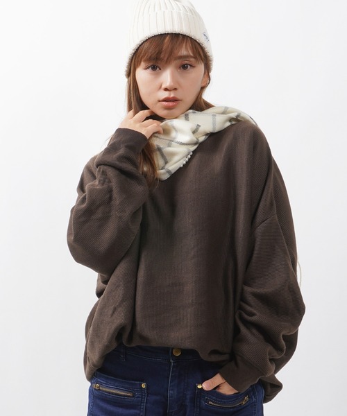 1111clothing(ワンフォークロージング)の「【unisex】ミラノリブ ドルマン クルーニット / Milano Rib Dolman Crew Knit(ニット/セーター・メンズ・ダークブルー/ブラウン/ホワイト/グリーン/チャコールグレー/ワイン/グレイッシュベージュ/ブラック・M/L)」の19枚目の写真