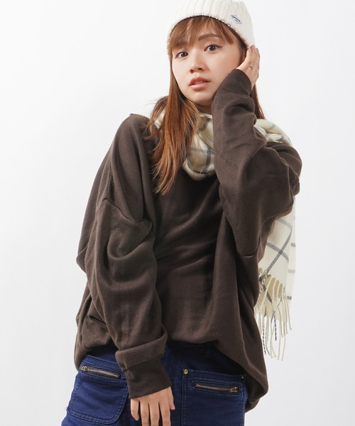 1111clothing(ワンフォークロージング)の「【unisex】ミラノリブ ドルマン クルーニット / Milano Rib Dolman Crew Knit(ニット/セーター・メンズ・ダークブルー/ブラウン/ホワイト/グリーン/チャコールグレー/ワイン/グレイッシュベージュ/ブラック・M/L)」の21枚目の写真