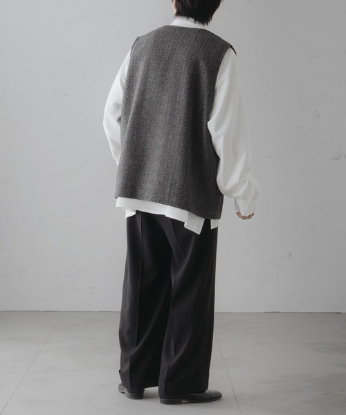 epnok（エプノック）の「ツイードノーカラージレベスト（ベスト・メンズ・ブラウン系その他/チャコールグレー/グレー・LARGE/SMALL/MEDIUM）」の11枚目の写真