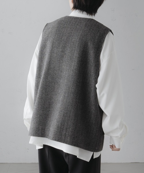 epnok（エプノック）の「ツイードノーカラージレベスト（ベスト・メンズ・ブラウン系その他/チャコールグレー/グレー・LARGE/SMALL/MEDIUM）」の7枚目の写真