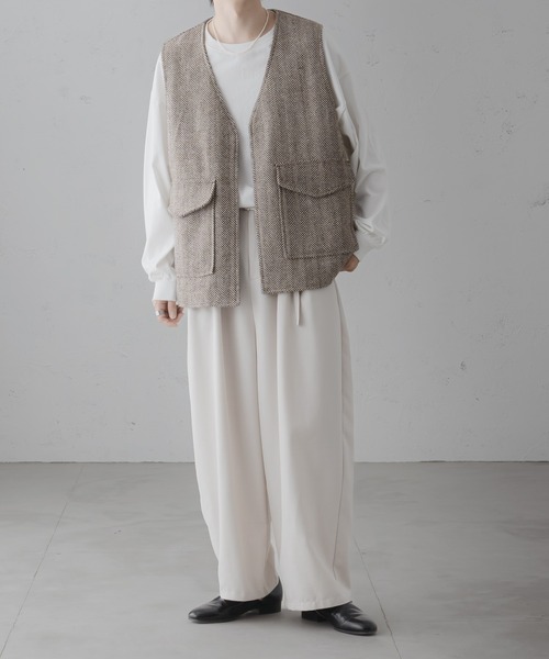 epnok（エプノック）の「ツイードノーカラージレベスト（ベスト・メンズ・ブラウン系その他/チャコールグレー/グレー・LARGE/SMALL/MEDIUM）」の16枚目の写真