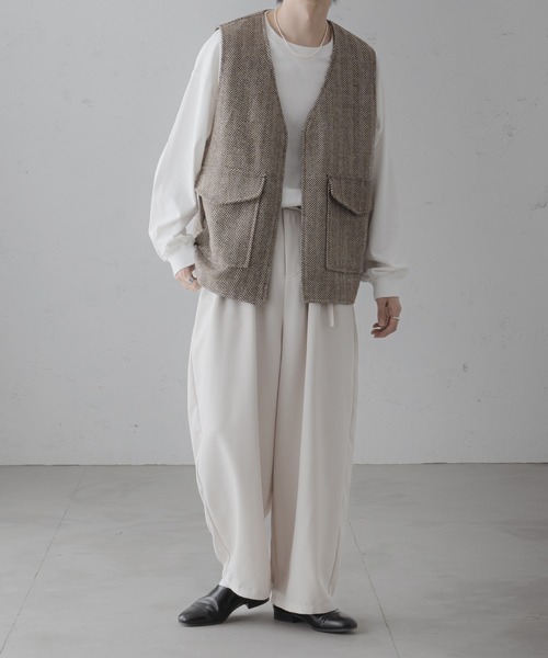 epnok（エプノック）の「ツイードノーカラージレベスト（ベスト・メンズ・ブラウン系その他/チャコールグレー/グレー・LARGE/SMALL/MEDIUM）」の15枚目の写真