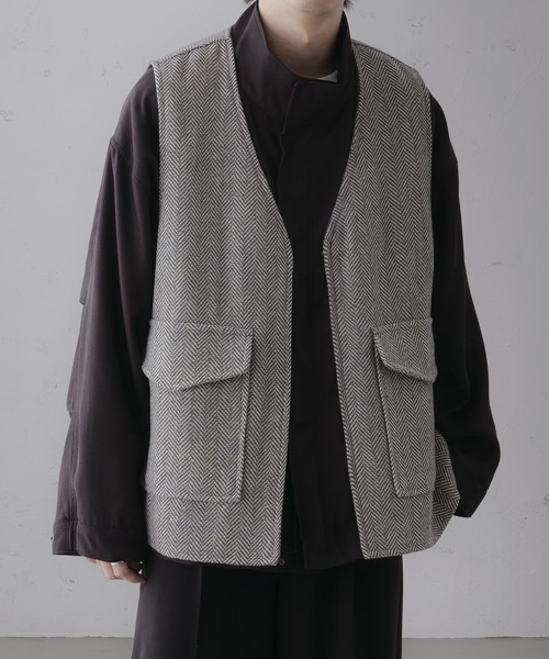 epnok（エプノック）の「ツイードノーカラージレベスト（ベスト・メンズ・ブラウン系その他/チャコールグレー/グレー・LARGE/SMALL/MEDIUM）」の19枚目の写真