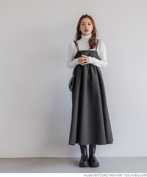 coca（coca）（コカ）の「エンボスキャミワンピース（ワンピース・レディース・アイボリー/ブラック/ブラウン・M/L）」の9枚目の写真