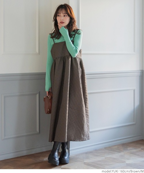 coca（coca）（コカ）の「エンボスキャミワンピース（ワンピース・レディース・アイボリー/ブラック/ブラウン・M/L）」の5枚目の写真