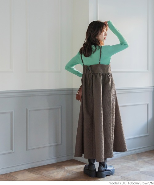 coca（coca）（コカ）の「エンボスキャミワンピース（ワンピース・レディース・アイボリー/ブラック/ブラウン・M/L）」の14枚目の写真