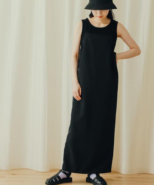 SENSE OF PLACE by URBAN RESEARCH（センスオブプレイスバイアーバンリサーチ）の「ストレートキャミワンピース（ワンピース・レディース・ブラック/アイボリー・ONE）」の8枚目の写真