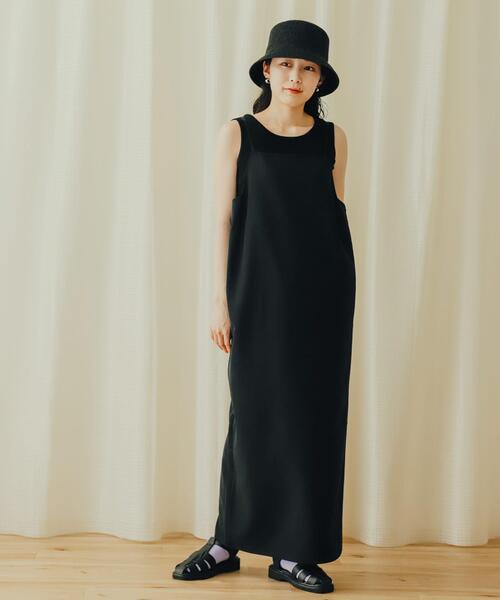 SENSE OF PLACE by URBAN RESEARCH（センスオブプレイスバイアーバンリサーチ）の「ストレートキャミワンピース（ワンピース・レディース・ブラック/アイボリー・ONE）」の9枚目の写真