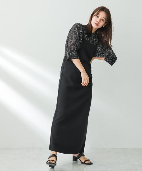 SENSE OF PLACE by URBAN RESEARCH（センスオブプレイスバイアーバンリサーチ）の「ストレートキャミワンピース（ワンピース・レディース・ブラック/アイボリー・ONE）」の15枚目の写真