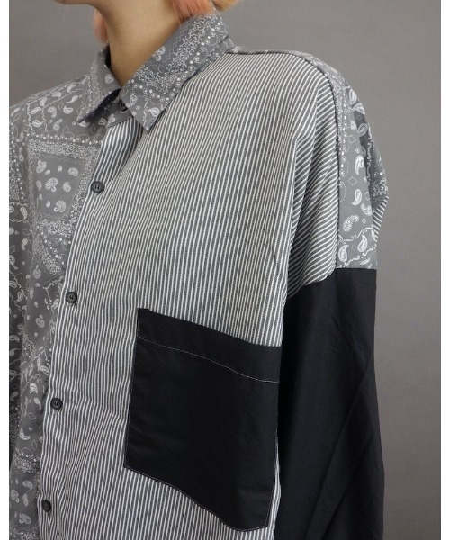 VIBGYOR(ヴィブジョー)の「【Re:one】Bandana stripe switching shirt(MA)(シャツ/ブラウス・メンズ・A・FREE)」の3枚目の写真