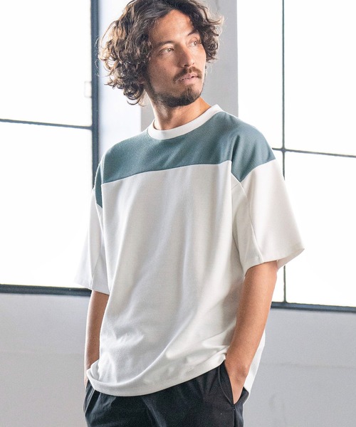 Magine(マージン)の「mt8241- HONEYCOMB FOOTBALL TEE Tシャツ(Tシャツ/カットソー・メンズ・ホワイト×ブラック/チャコールグレー×ブラック/ホワイト×グレー・48/46/44)」の4枚目の写真
