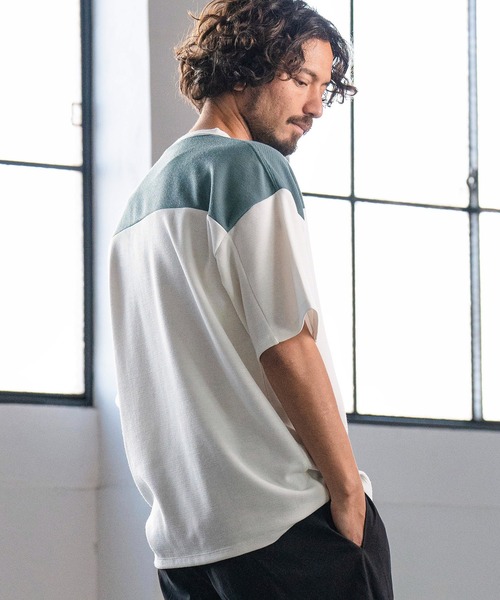 Magine(マージン)の「mt8241- HONEYCOMB FOOTBALL TEE Tシャツ(Tシャツ/カットソー・メンズ・ホワイト×ブラック/チャコールグレー×ブラック/ホワイト×グレー・48/46/44)」の5枚目の写真