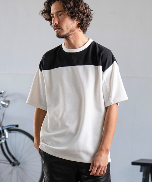 Magine(マージン)の「mt8241- HONEYCOMB FOOTBALL TEE Tシャツ(Tシャツ/カットソー・メンズ・ホワイト×ブラック/チャコールグレー×ブラック/ホワイト×グレー・48/46/44)」の9枚目の写真