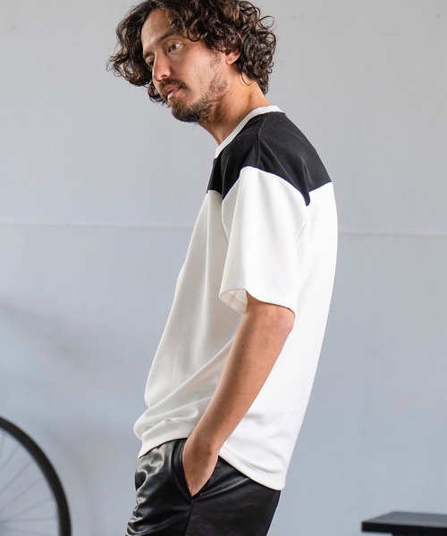 Magine(マージン)の「mt8241- HONEYCOMB FOOTBALL TEE Tシャツ(Tシャツ/カットソー・メンズ・ホワイト×ブラック/チャコールグレー×ブラック/ホワイト×グレー・48/46/44)」の10枚目の写真