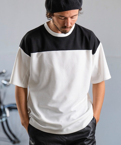 Magine(マージン)の「mt8241- HONEYCOMB FOOTBALL TEE Tシャツ(Tシャツ/カットソー・メンズ・ホワイト×ブラック/チャコールグレー×ブラック/ホワイト×グレー・48/46/44)」の11枚目の写真